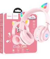 hoco. Slušalice bežične sa mikrofonom, Bluetooth, mačje uši, pink - W39 slušalice Mačje uši,Pink