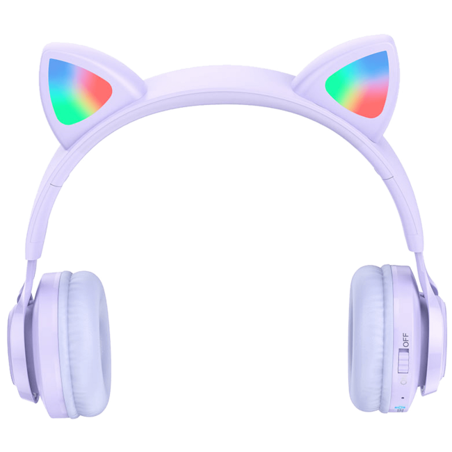 hoco. Slušalice bežične sa mikrofonom, Bluetooth, mačje uši - W39 slušalice Mačje uši,Ljubičaste - Image 4