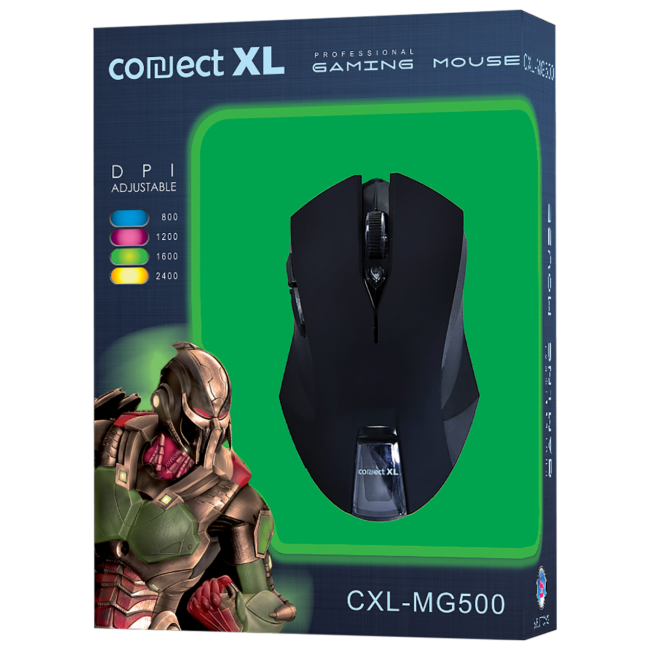 Connect XL Miš optički, 2400dpi GAMER, USB, 6 tipki - CXL-MG500 - Image 2