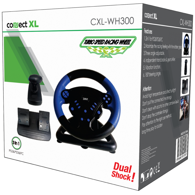 Connect XL Gaming volan 3u1, PS2/PS3/PC, vibracija, pedale - CXL-WH300 - Image 2