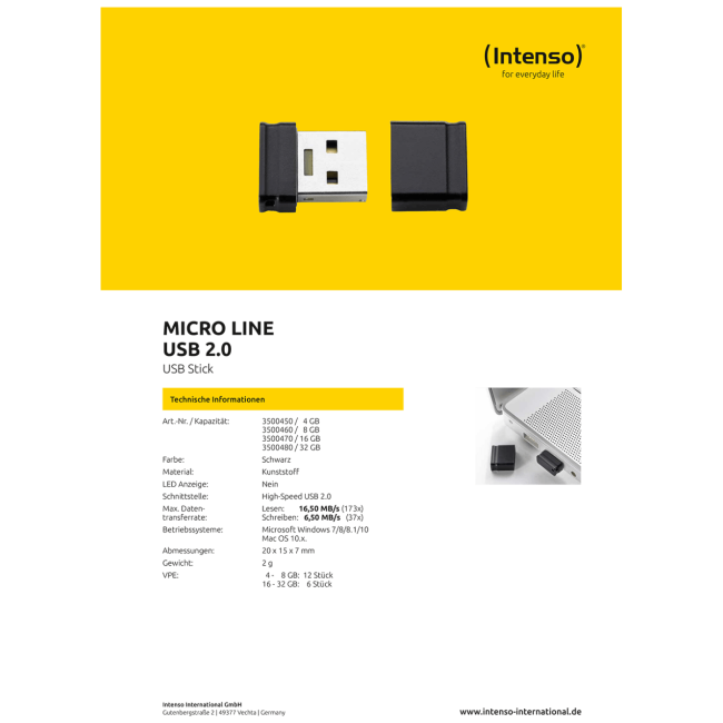 (Intenso) USB Flash drive 16GB Hi-Speed USB 2.0, Micro Line - ML16 - Image 4