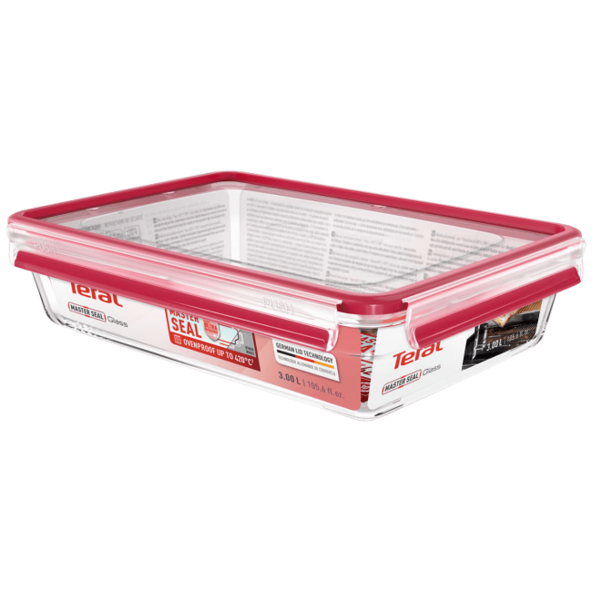 Tefal Staklena posuda sa poklopcem, 3 lit., MasterSeal Glass - N1041210