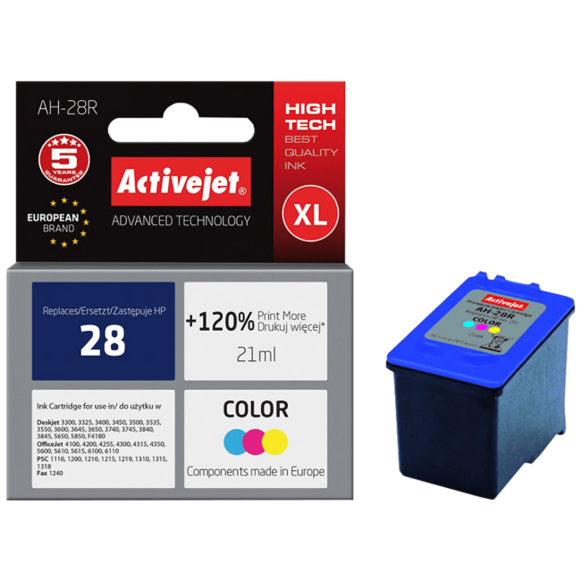 Activejet Tinta za printer, boje, zapremina 21 ml. - HP 28 C8728A; AH-28R
