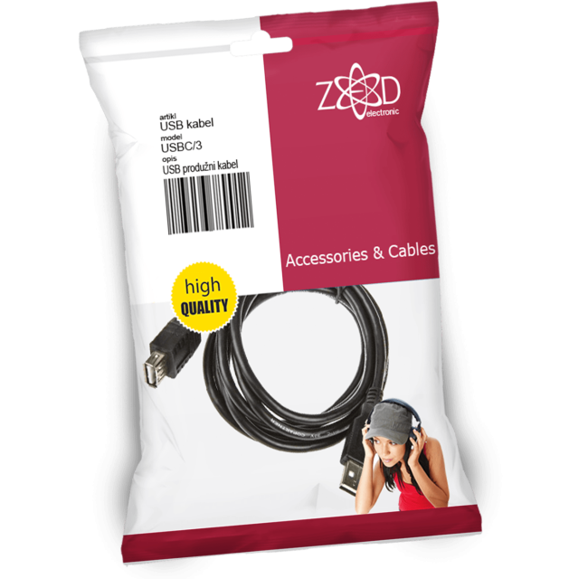 ZED electronic USB 3.0 produžni kabl,  dužina 3.0 metra - USBC/3