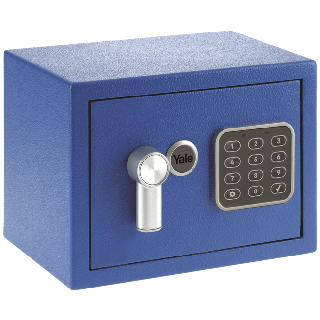 Yale Sef, mini, PIN code pristup, zaključavanje s ključem, plava - YSV/170/DB1/B - Image 2