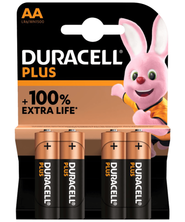 Duracell Baterija alkalna, AA, 1,5 V, blister 4 kom. - Mignon AA B4