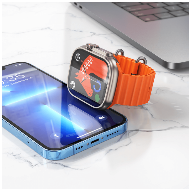 hoco. Pametni sat, 1.96" zaslon, Dual Bluetooth, IP67 - Y12 Titanium Gold - Image 5