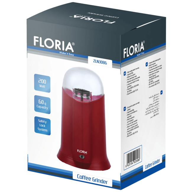 Floria Mlin za kafu, spremnik 60 g., 200 W - ZLN3086/RD - Image 2