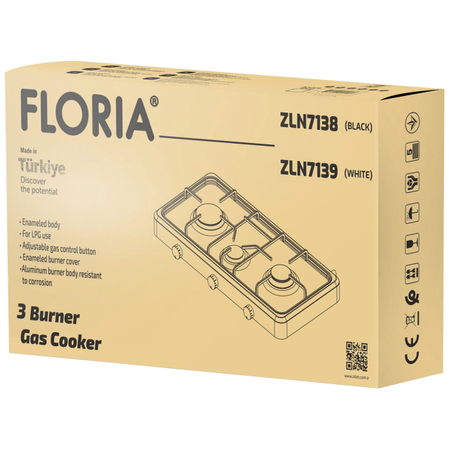 Floria Plinski rešo sa 3 plamenika, crna - ZLN7138 - Image 3