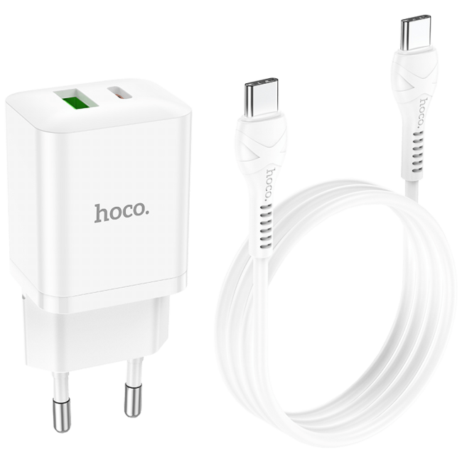 hoco. Punjač kućni sa type C kabelom, brzi, PD20W, QC3.0 - N28 Founder, tip C - Image 3
