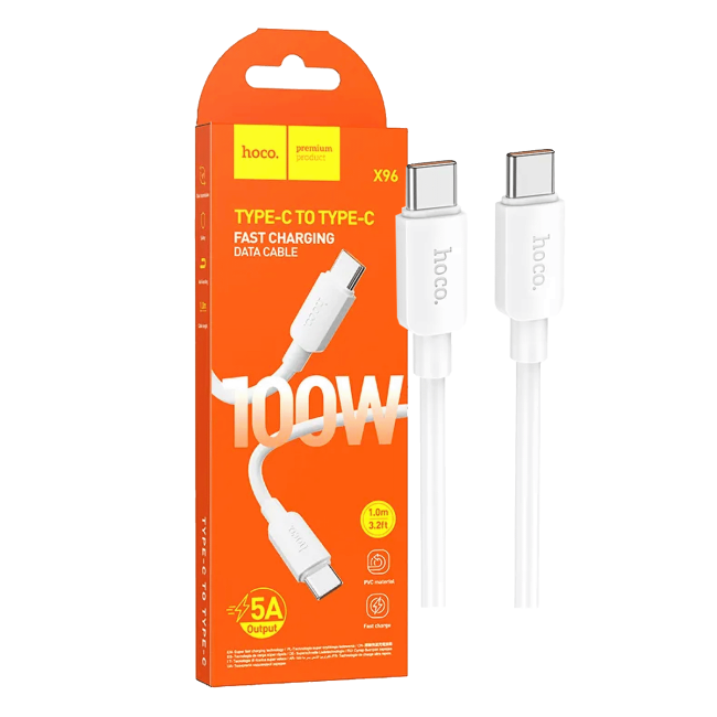 hoco. USB kabl za smartphone, type C, 100W, bijela - X96 Hyper, 100W, White