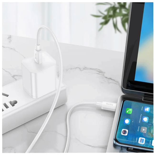 hoco. USB kabl za smartphone, type C, 100W, bijela - X96 Hyper, 100W, White - Image 4