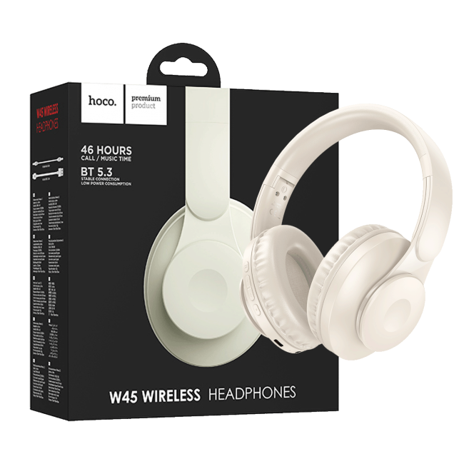 hoco. Slušalice bežične, Bluetooth - W45 Enjoy, White