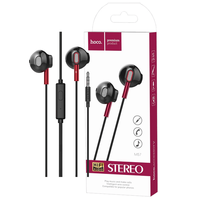 hoco. Slušalice sa mikrofonom, 3.5 mm,dužina kabela 1.2 met, crna - M57 Sky sound, Black