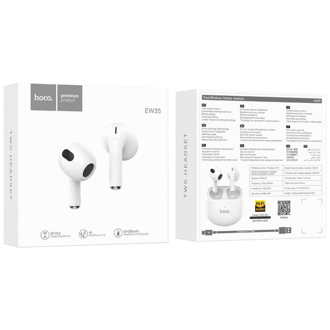 hoco. Slušalice bežične sa kutijicom za punjenje, Bluetooth - EW35 TWS - Image 6