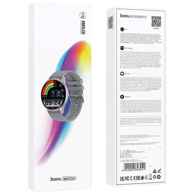 hoco. Pametni sat, 1.43" AMOLED, Bluetooth, IP68 - Y15 Silver - Image 4