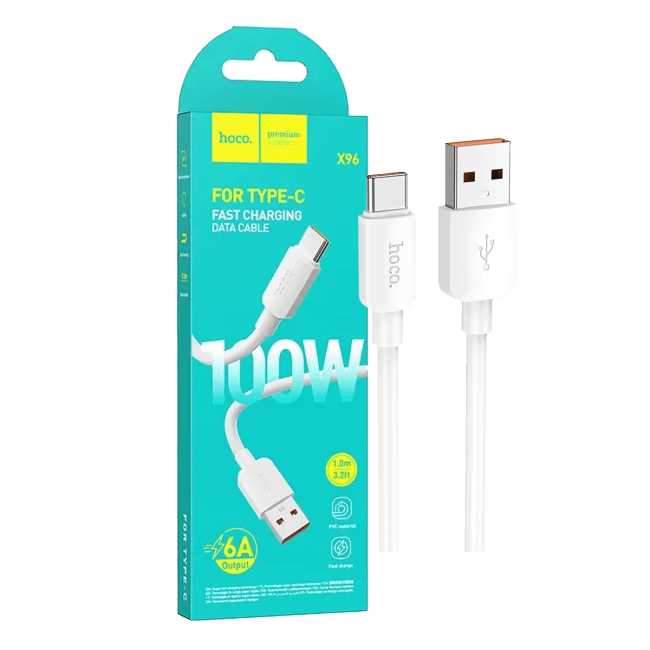 hoco. USB kabl za smartphone, USB-A to type C, 100W, bijela - X96 Hyper, 100W, White