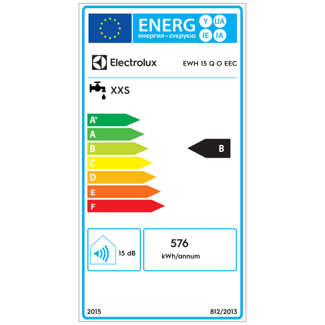 Electrolux Bojler 15 lit., Cijevni električni grijač (TEN), 2kW, IPX4 - EWH 15 Q O EEC - Image 6