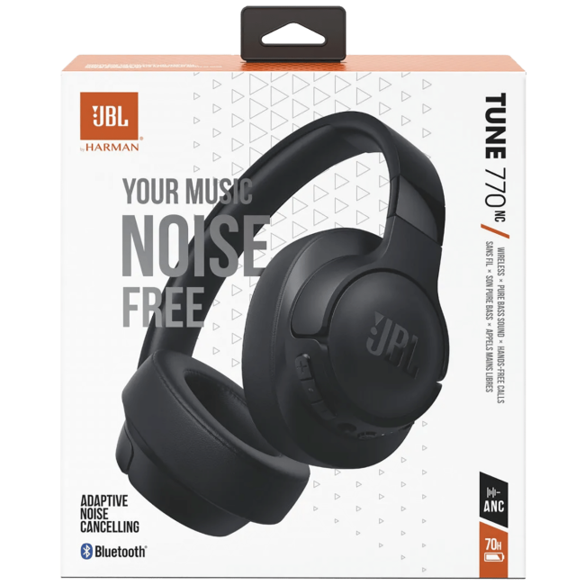 JBL Slušalice bežične sa mikrofonom, Bluetooth + audio kabel - Tune 770NC Black - Image 4