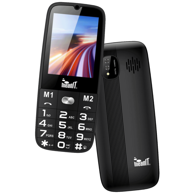 MeanIT Telefon mobilni, SOS tipka, LED svjetiljka - SENIOR 15, Crni - Image 2