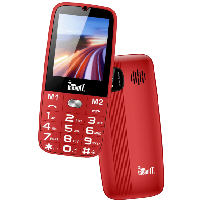 MeanIT Telefon mobilni, SOS tipka, LED svjetiljka - SENIOR 15, Crveni - Image 2