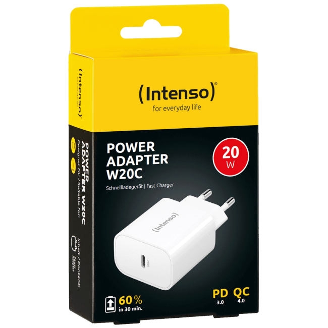 (Intenso) Punjač kučni, brzi, USB-C, 3A, 20W - Power Adapter W20C