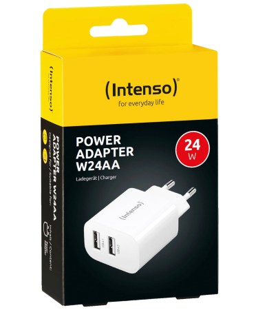 (Intenso) Punjač kučni, 2 x USB-A, 2.4A, 24W - Power Adapter W24AA