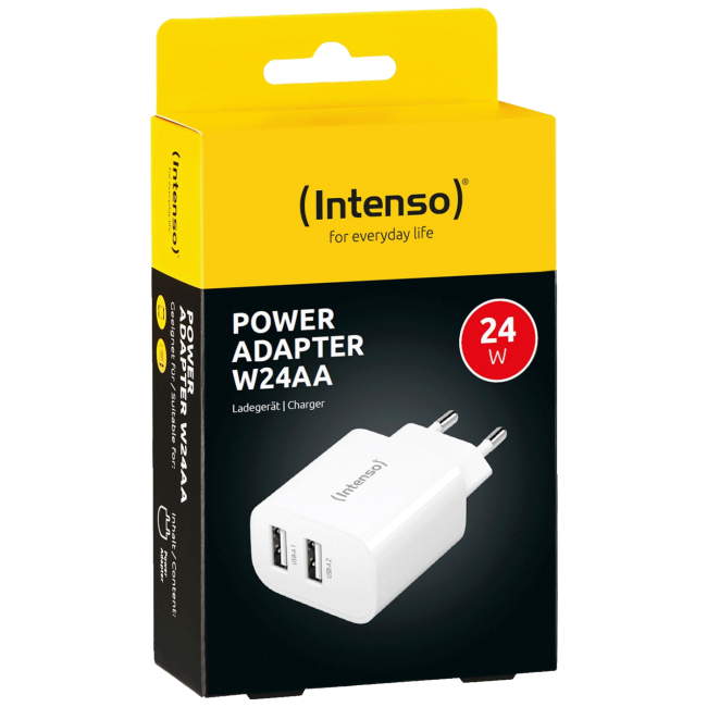 (Intenso) Punjač kučni, 2 x USB-A, 2.4A, 24W - Power Adapter W24AA