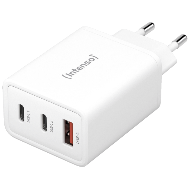 (Intenso) Punjač kučni, brzi, 1 x USB-A, 2 x UCB-C, 3A, 65W - Power Adapter W65ACC GaN - Image 2