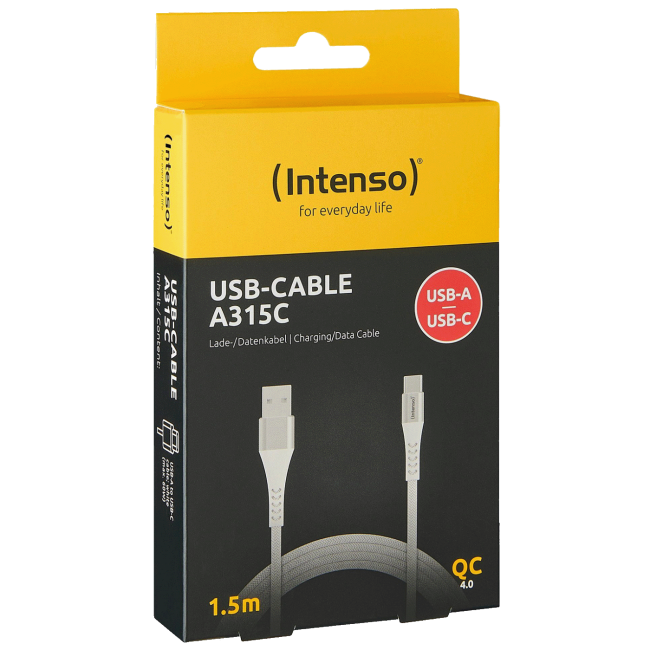 (Intenso) USB kabl za smartphone, USB-A to USB type C, 1.5 met. - USB-Cable A315C