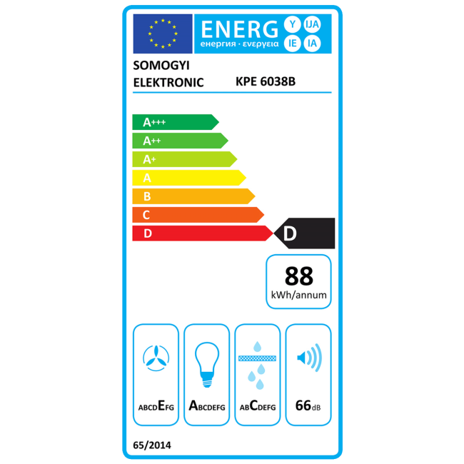 home Napa HURRICANE 60 cm,protok 380 m³/h,2 motora,200W, crna - KPE 6038B - Image 3