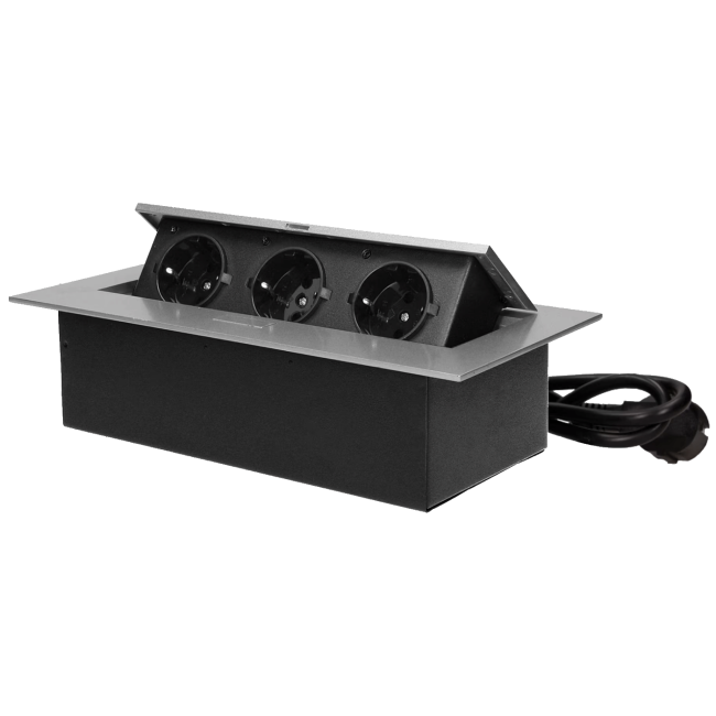 Orno Produžni kabel sa 3 x Schuko utičnice, ugradbena - OR-GM-9037(GS)/G