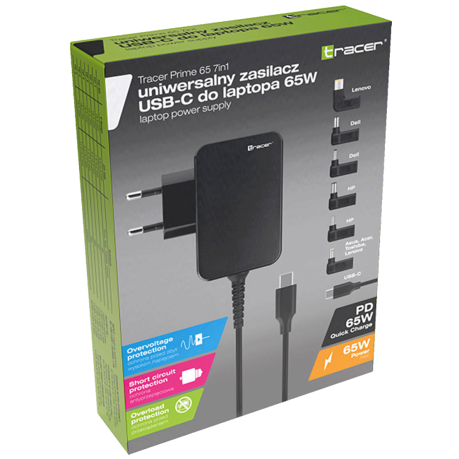 Tracer Adapter / Punjač za laptop, univerzalni, 7u1, 65W - NOTEBOOK CHARGER PRIME 65W 7IN1 - Image 6