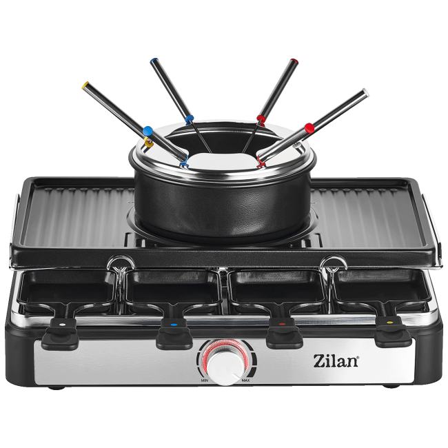 Zilan Električni Roštilj / Raclette / Fondue od sira, 3u1, 1400W - ZLN8856 - Image 2