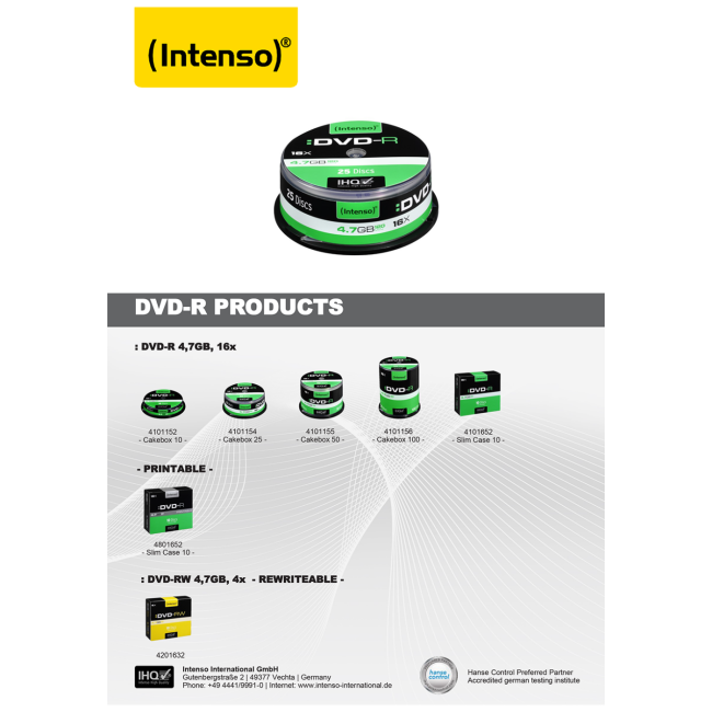 (Intenso) DVD-R 4,7GB pak. 1 komad Slim Case - DVD-R4,7GB/1Slim - Image 3