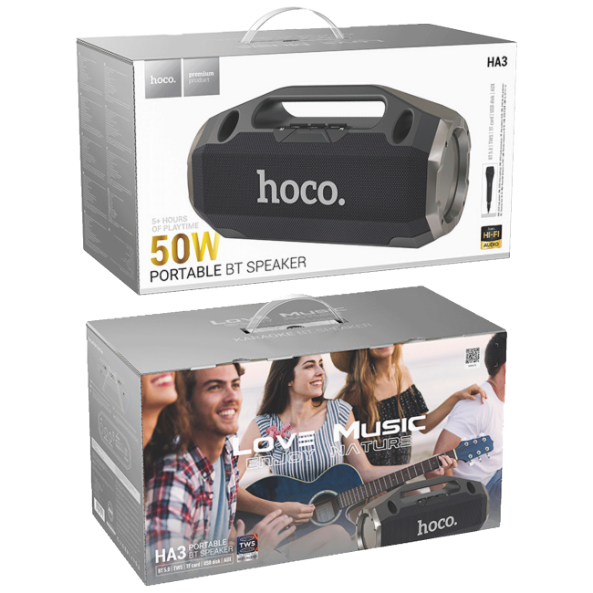 hoco. Zvučnik bežični sa mikrofonom, Bluetooth, 50W - HA3 Drum - Image 5