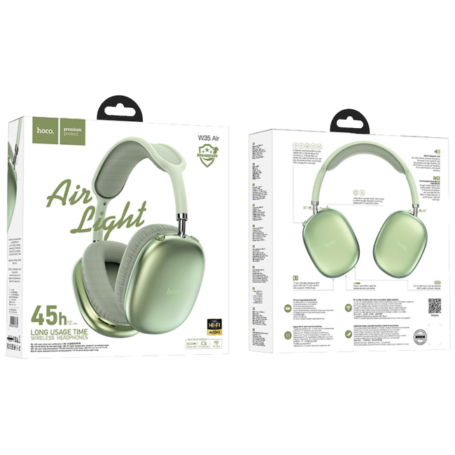 hoco. Slušalice bežične sa mikrofonom, Bluetooth, zelena - W35 Air Triumph Green - Image 3