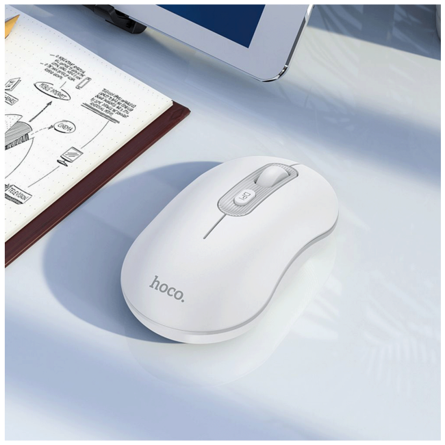 hoco. Miš bežični, optički, 1600 dpi, 2.4 GHz, USB nano - GM21 Platinum White/Gray - Image 4