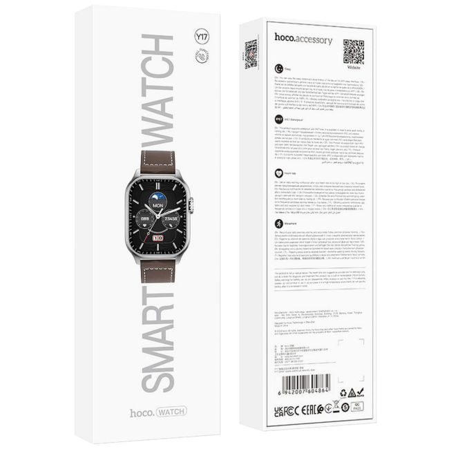 hoco. Pametni sat, 2.03" zaslon, Bluetooth, IP67 - Y17 Silver - Image 3