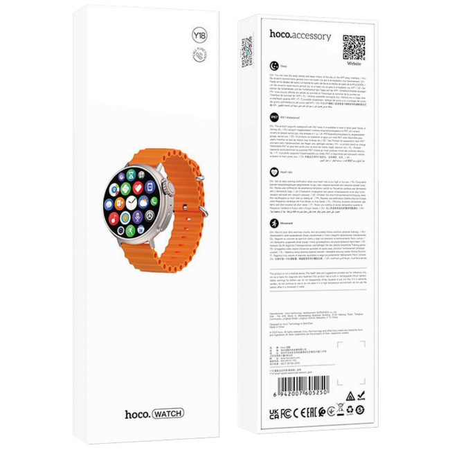 hoco. Pametni sat, 1.52" zaslon, Bluetooth - Y18 Gold - Image 3