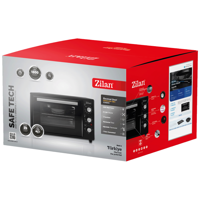 Zilan Mini pećnica, zapremina 35 l, 1800 W, crna - ZLN8894 - Image 4