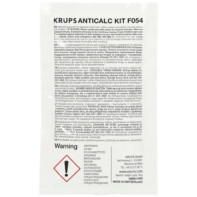Krups Prah za čišćenje kamenca - F054001A