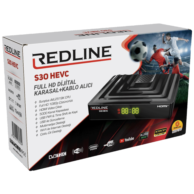 REDLINE Prijemnik zemaljski, DVB-T2/C, Full HD, H.265/HEVC, WiFi - S30 HEVC - Image 4