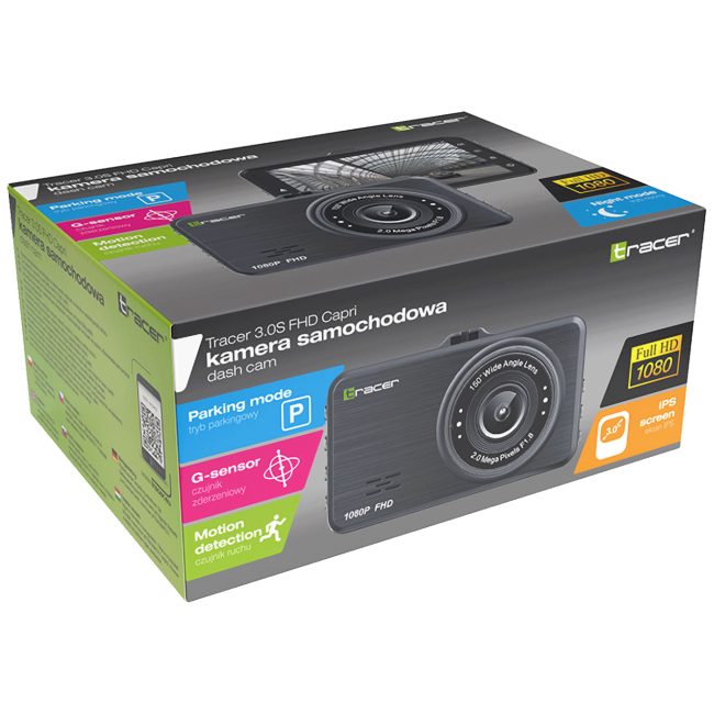 Tracer Auto kamera, 2 Mpixel, FullHD, microSD, G-senzor - 3.0S FHD CAPRI DASH CAM - Image 4