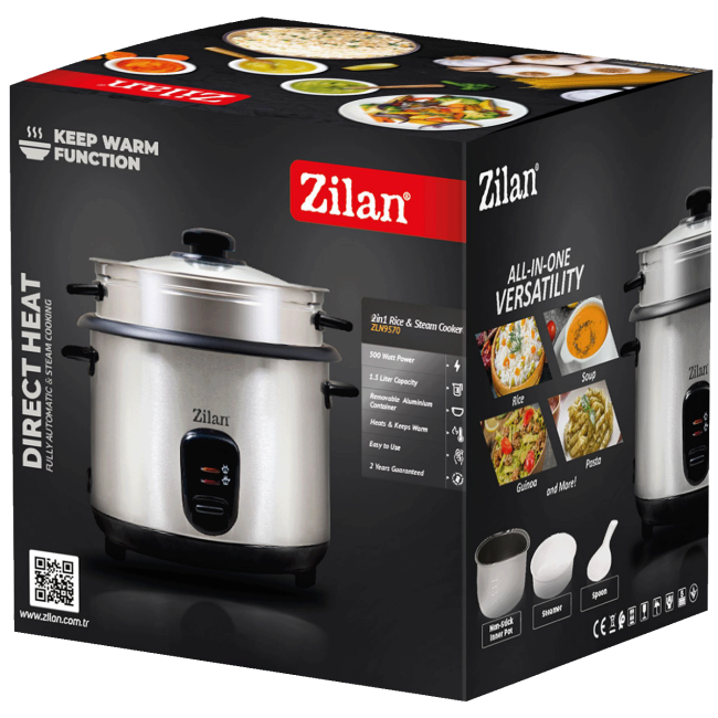 Zilan Lonac za kuhanje riže i sl. na pari, 2u1, 500W - ZLN9570 - Image 6