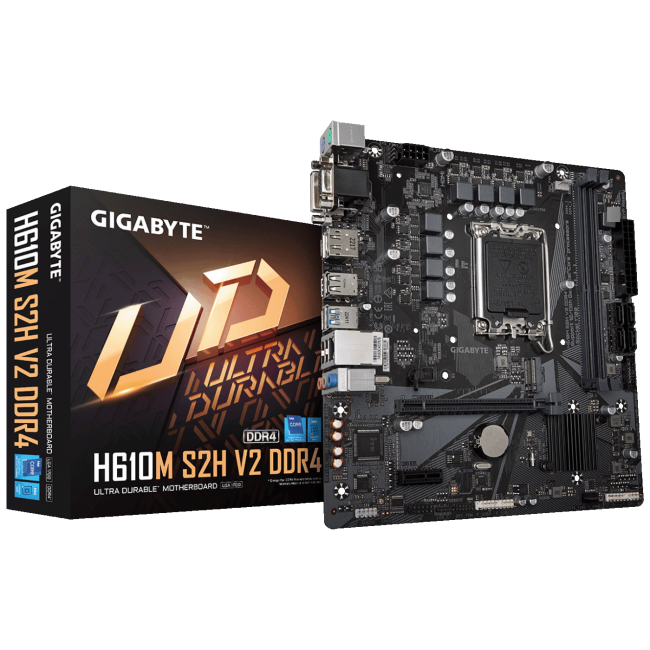 Gigabyte Matična ploča za PC, LGA1700, Intel H610, DDR4,  microATX - H610M S2H V2 DDR4