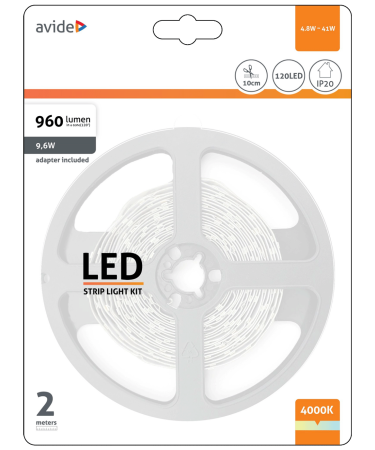 Avide LED traka, 4000K, 4.8W, 12V, 2 met., IP20 - ABLSBL12V2835-60NW