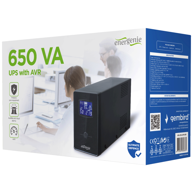 Gembird UPS/ Izvor neprekidnog napajanja, 650VA, LCD display - EG-UPS-031 - Image 3