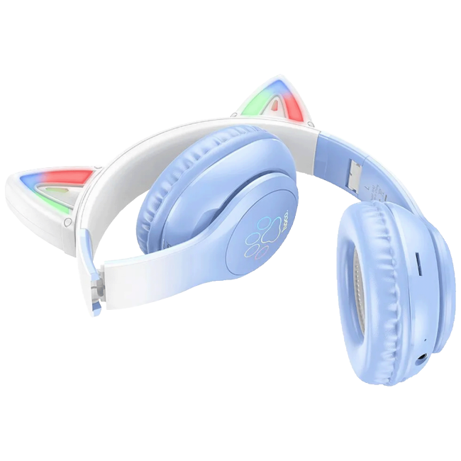 hoco. Slušalice bežične sa mikrofonom, Bluetooth - W42 Cat Ears, Crystal Blue - Image 2