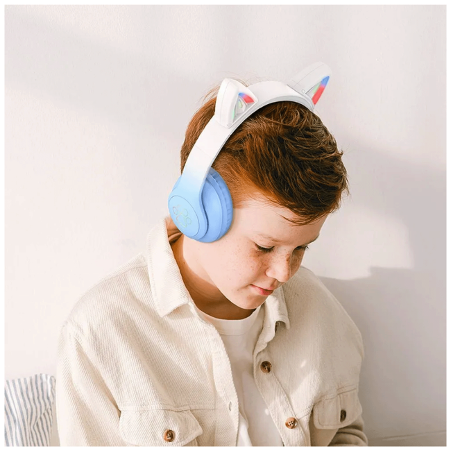 hoco. Slušalice bežične sa mikrofonom, Bluetooth - W42 Cat Ears, Crystal Blue - Image 4